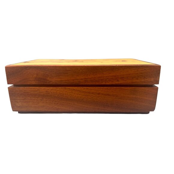 Handcrafted Wooden Jewelry Box With Spalted Maple Lid R Wilson 2000 7.5 x 4.25" - Picture 6 of 13